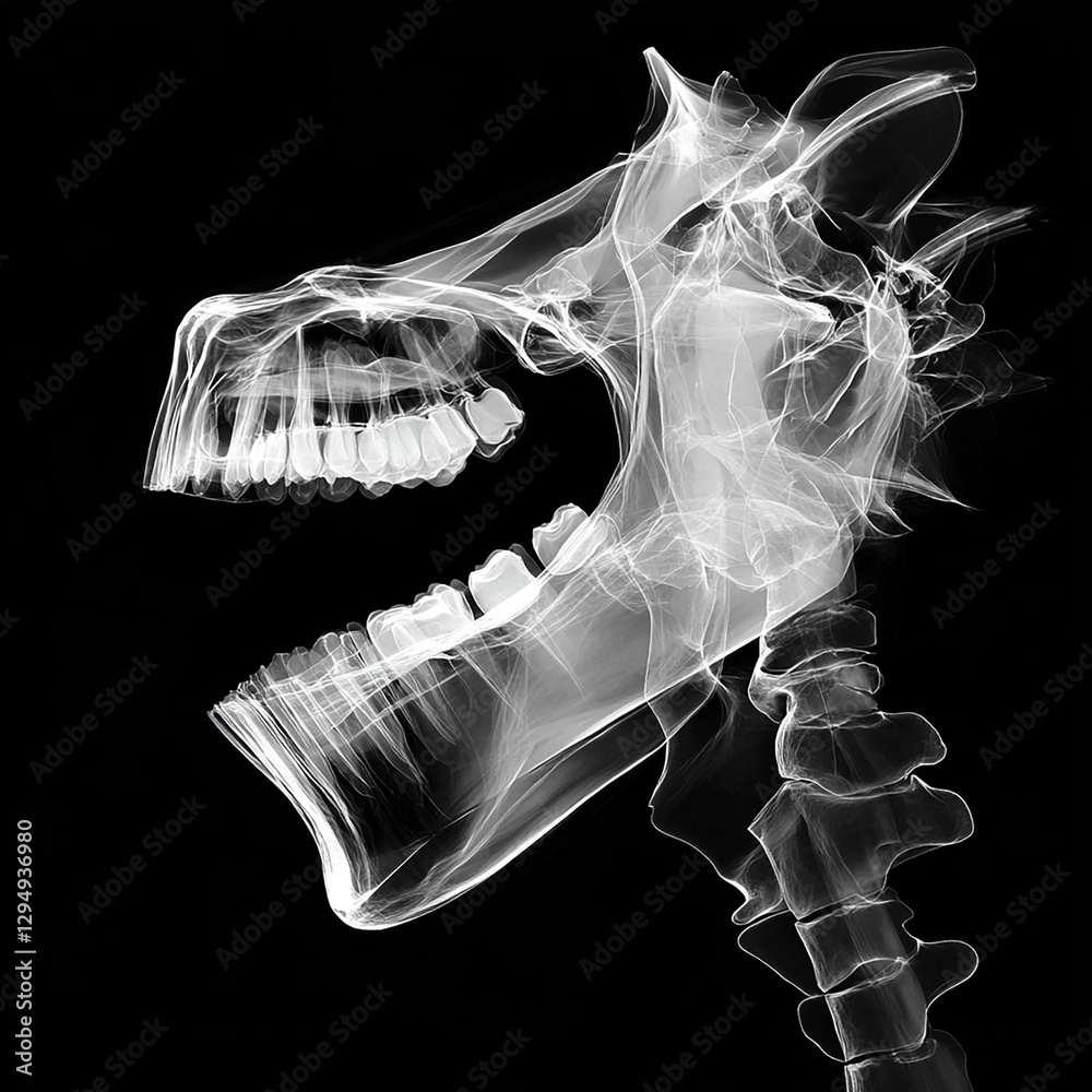 radiographie du bas du crane. IA Generative