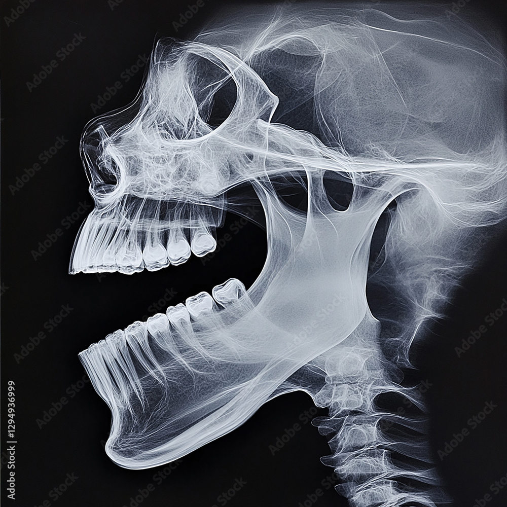 radiographie d'un crane. IA Generative