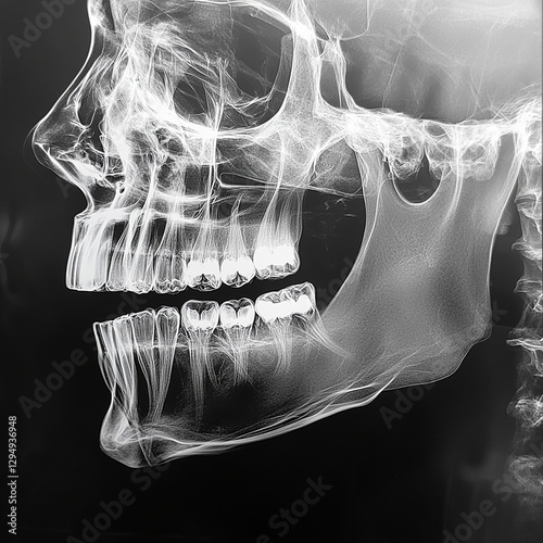 Obraz na płótnie une radiographie d'un crane. IA Generative w salonie