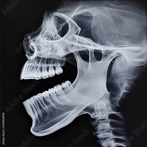 Obraz na płótnie radiographie d'un crane. IA Generative w salonie