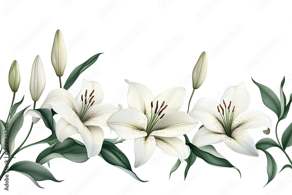 Obraz premium Elegant White Lilies Floral Arrangement