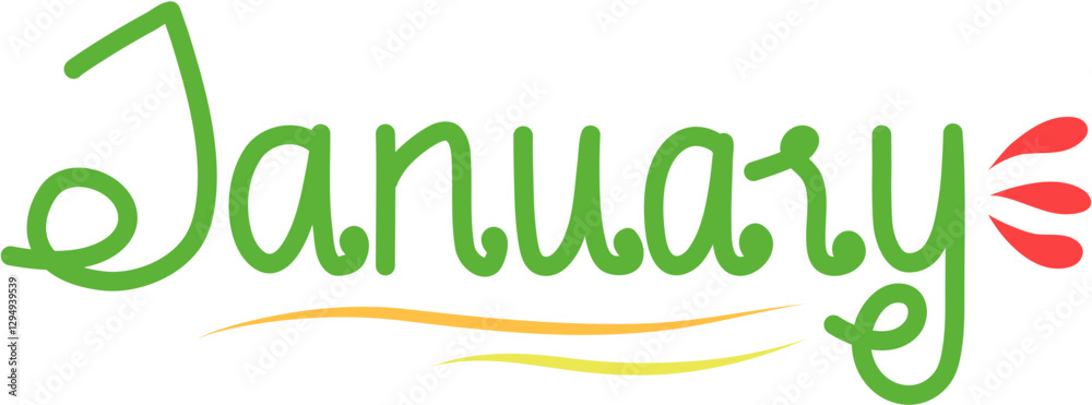 Fototapeta premium Hand Lettering month names for planner 