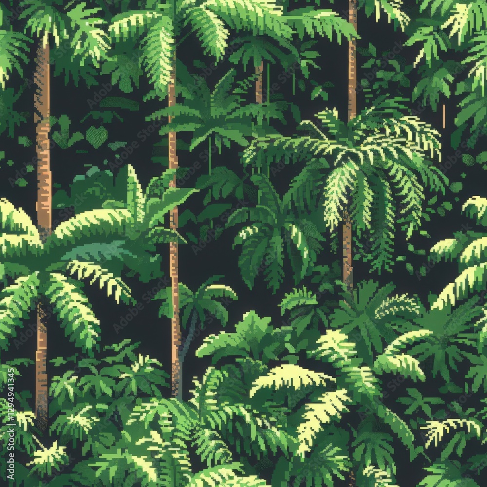 Naklejka premium Lush Tropical Jungle Background for Design