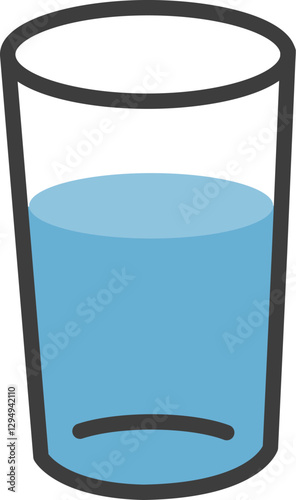 コップに入った水のシンプルなイラスト