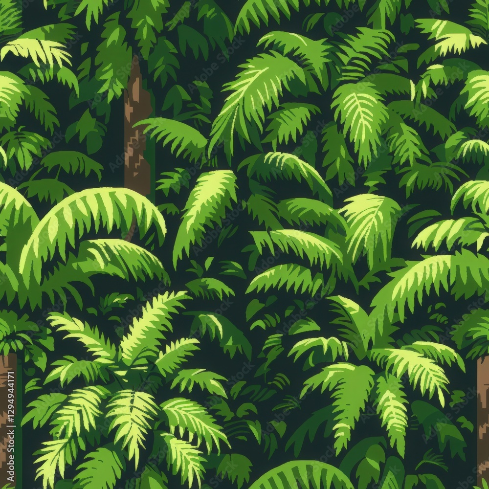 Fototapeta premium Lush Green Tropical Jungle Background