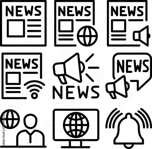 News paper icon set