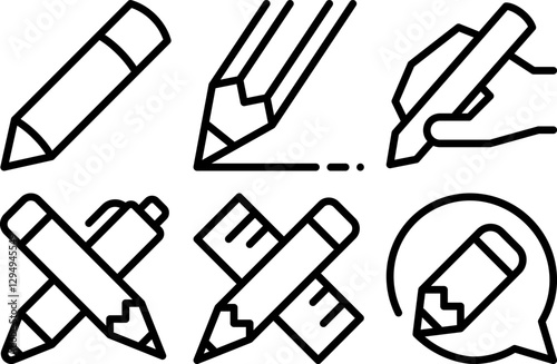 Pencil icon set.