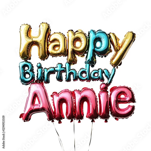 Colorful Happy Birthday Annie Balloons Festive Celebration photo