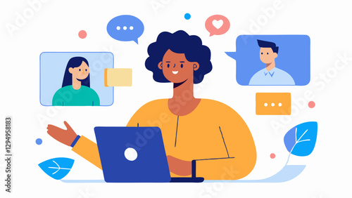 Virtual Consultation A curator holding a video call with brand partners to discuss potential collaborations and product offerings for upcoming subscription boxes.