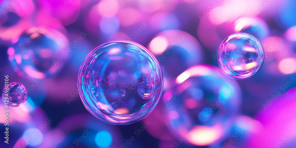 A visually stunning 3D abstract background showcasing transparent, floating spheres illuminated by vibrant neon highlights. The interplay of reflections and soft gradients creates a modern sci-fi A visually stunning 3D abstract background showcasing transparent, floating spheres illuminated by vibrant neon highlights. The interplay of reflections and soft gradients creates a modern sci-fi