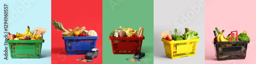 Set of shopping baskets wit...