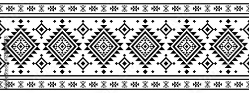 Southwest Aztec geometric Native American Mexican Navajo tribal ethnic boho indian texture ornament seamless pattern fabric black and white design vector for woven textile printing blanket rug carpet 