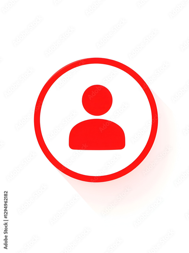 User icon in red circle isolated on white background vector illustration User icon in red circle isolated on white background vector illustration