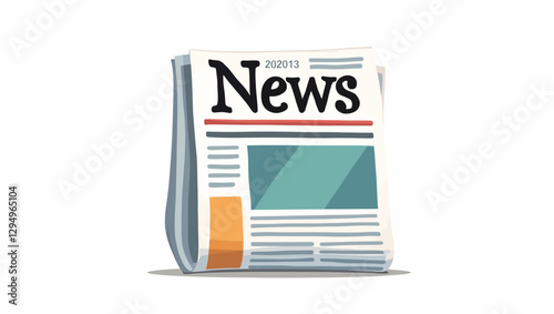 A vector illustration of a folded newspaper, symbolizing news, journalism, media, communication, and current affairs.