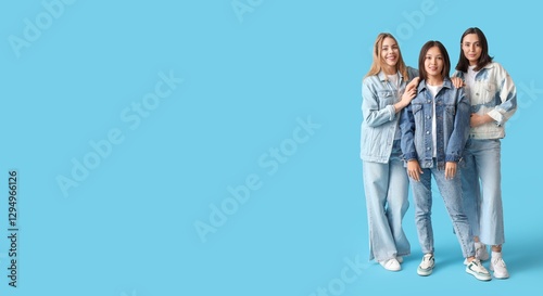 Group of young women in sty...