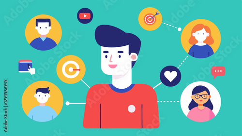 These illustrations would visually convey the dynamic and collaborative nature of microinfluencer marketing without referencing any specific brands names or locations.