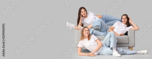 Group of young women in sty...