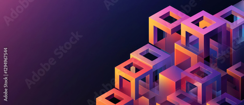 An Interlocking geometric shapes create vibrant AI symbol, showcasing big data and machine learning advancements