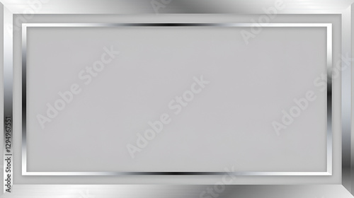 abstract quadrilateral frame with silver-gray gradient fill and silver-gray gradient border
