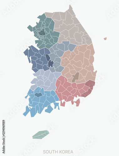 A simplified map of South Korea