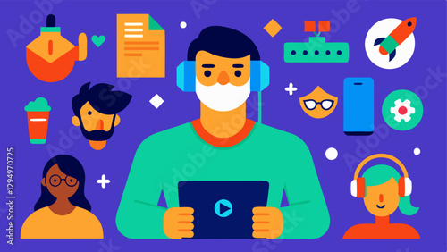 These illustrations can visually communicate the diverse activities and vibrant lifestyle of gaming content creators.