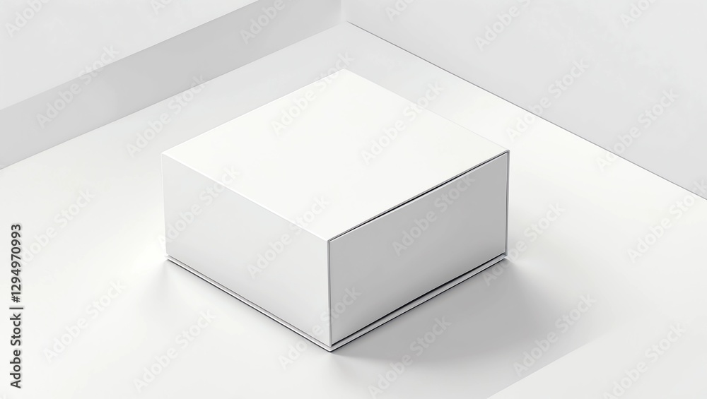 White horizontal rectangle blank box from top side far angle White horizontal rectangle blank box from top side far angle