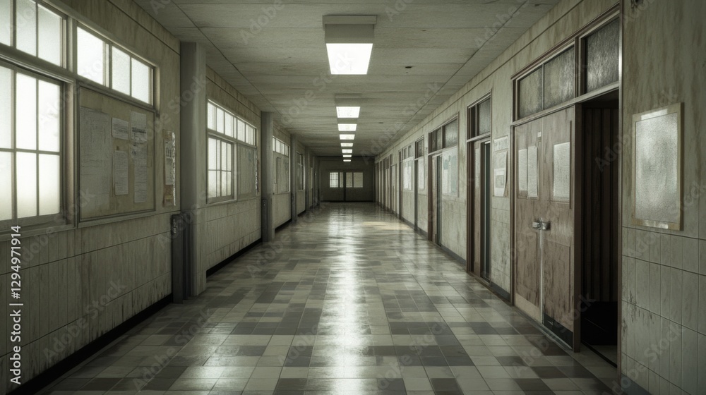 Empty School Corridor, Daylight Empty School Corridor, Daylight