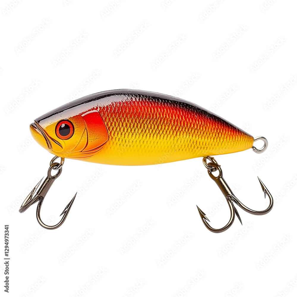 Vibrant Fishing Lure: Red and Gold Crankbait
