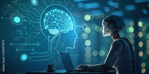 Future robot technology combined with human brain neural networks to develop services in human daily life.