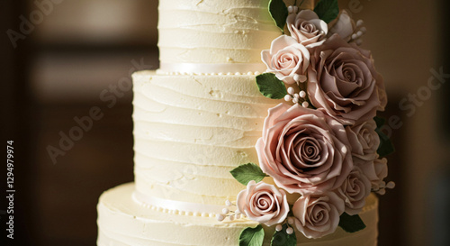 wedding cake with flowers