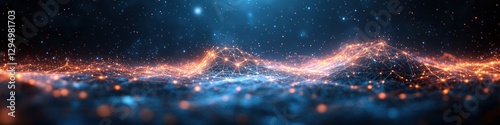 Interconnected Lines and Nodes Abstract Design Technology Background