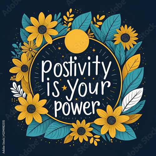 ''Positivity is your power'' Quote Illustration