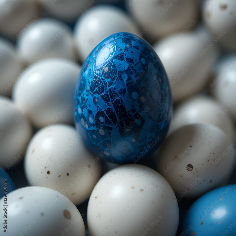 Blue egg and white eggs ester background Blue egg and white eggs ester background