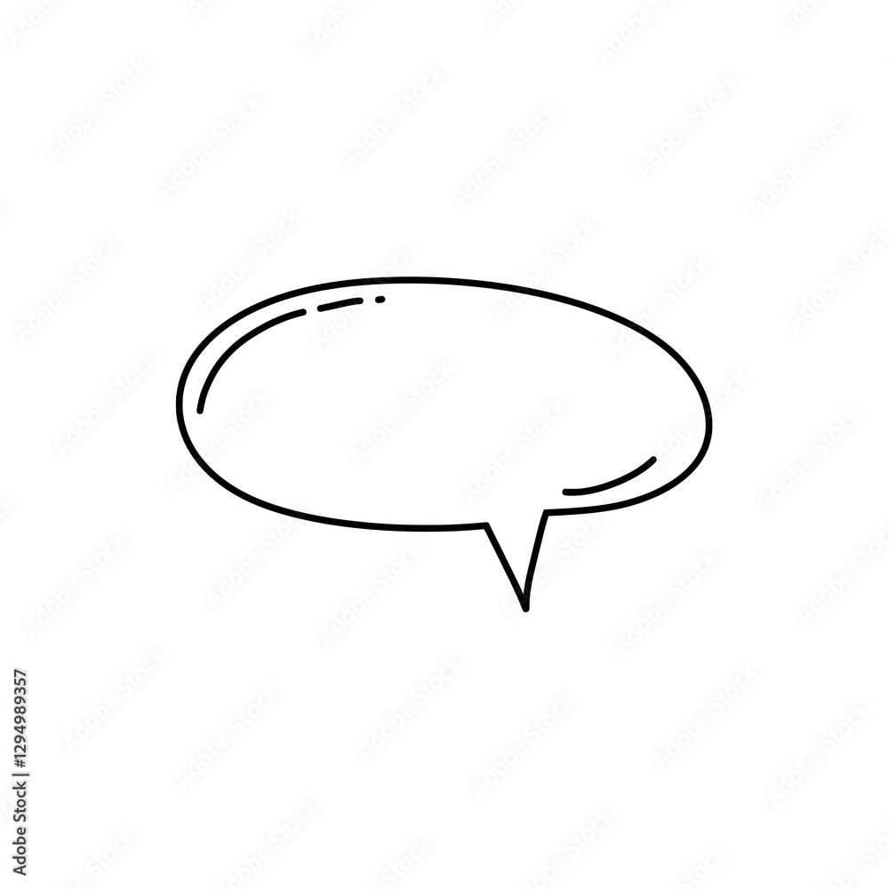 Bubble speech outline style on white background. Bubble speech for comic decoration Bubble speech outline style on white background. Bubble speech for comic decoration