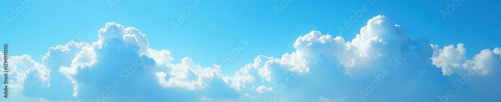 Fototapeta premium Unblemished blue canvas, delicate cloud formations, open, calm