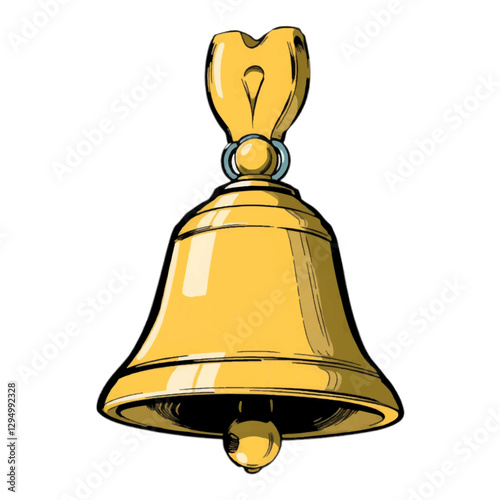 Illustration of School Bell Isolated on White Background.