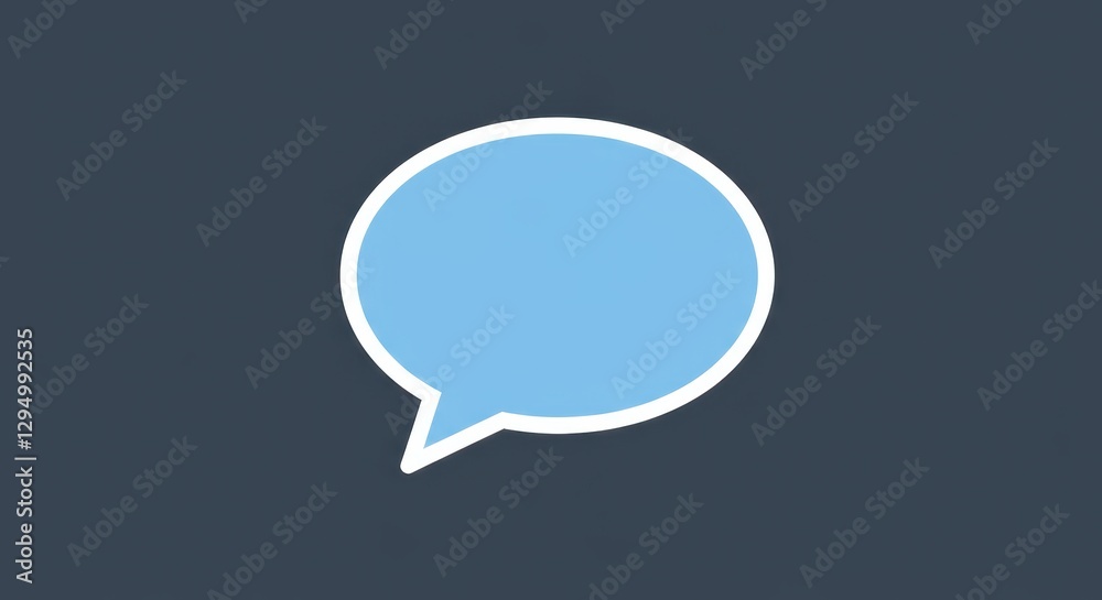 Simple Blue Speech Bubble Icon: Digital Communication Symbol Simple Blue Speech Bubble Icon: Digital Communication Symbol