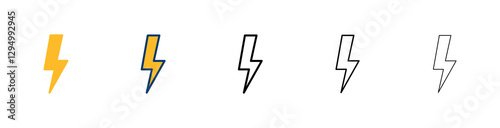 Lightning icon vector isolated on white background. Bolt icon vector. Energy and thunder electric icon