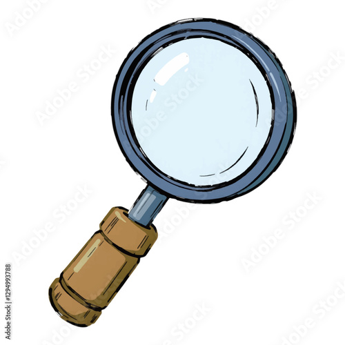 Illustration of a Detective Magnifying Glass Isolated on White Background.