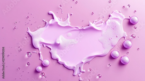 Pink liquid splash on pink background creating dynamic visual effect with vibrant colors and textures