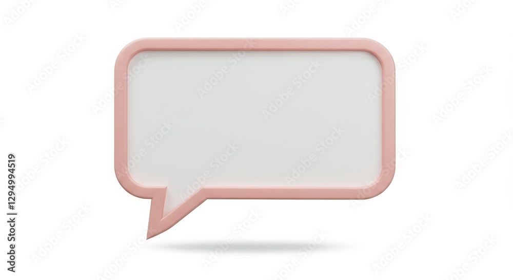 Pink Speech Bubble 3D Render, Blank Message Box, Communication Concept, Empty Chat Box, Digital Template Pink Speech Bubble 3D Render, Blank Message Box, Communication Concept, Empty Chat Box, Digital Template