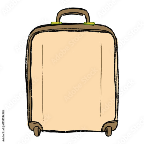 Illustration of a classic travel suitcase isolated on White Background.