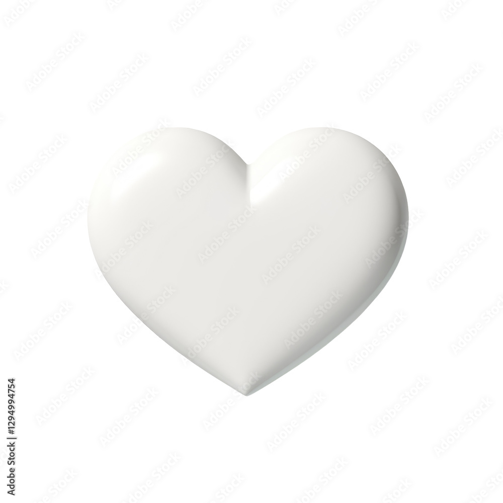 White heart shape on transparent background White heart shape on transparent background