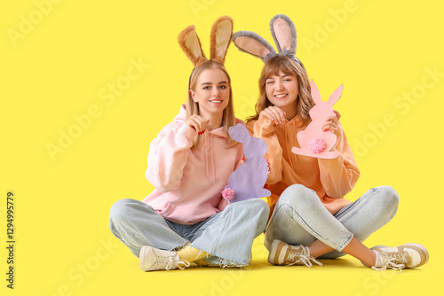 Young girls with Easter bun...
