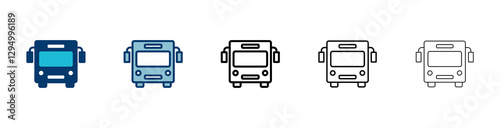 Bus Icon vector isolated on white background. Black bus vector icon