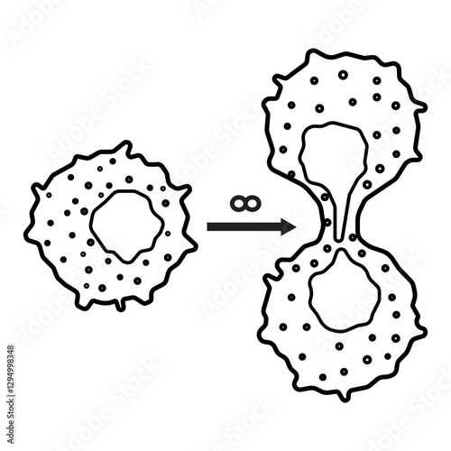 cancer cell immortality line icon