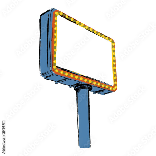 Illustration of a Neon Signboard Isolated on White Background.