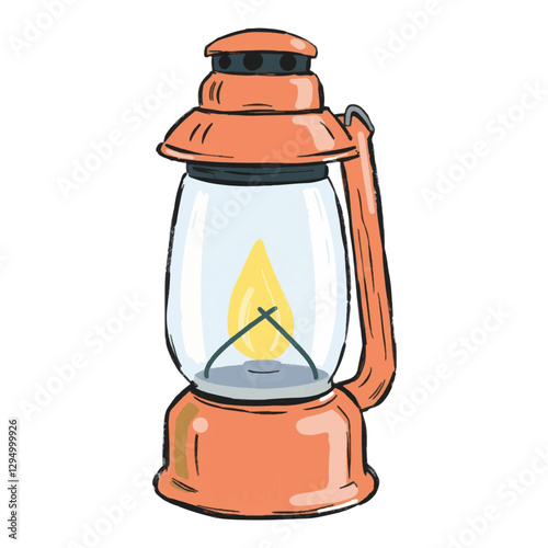 Illustration of a red lantern isolated on a wite backround, vector