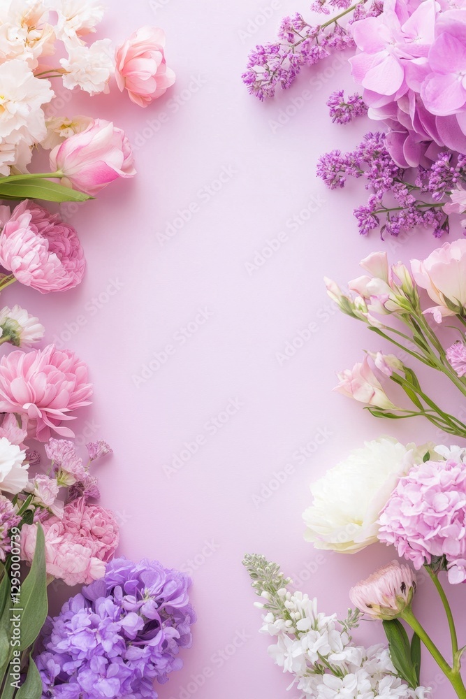 Beautiful background template made of Spring flowers. Beautiful background template made of Spring flowers.
