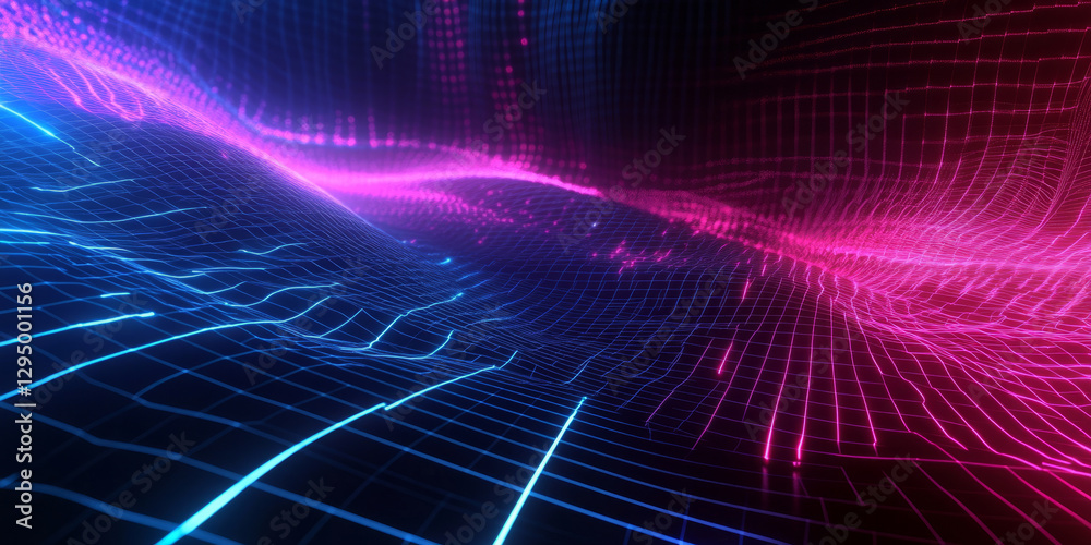 A sleek and dynamic abstract background showcasing intricate neon fractal waves expanding endlessly in a cybernetic grid. The vibrant reflections and seamless motion enhance the sci-fi ambiance. A sleek and dynamic abstract background showcasing intricate neon fractal waves expanding endlessly in a cybernetic grid. The vibrant reflections and seamless motion enhance the sci-fi ambiance.